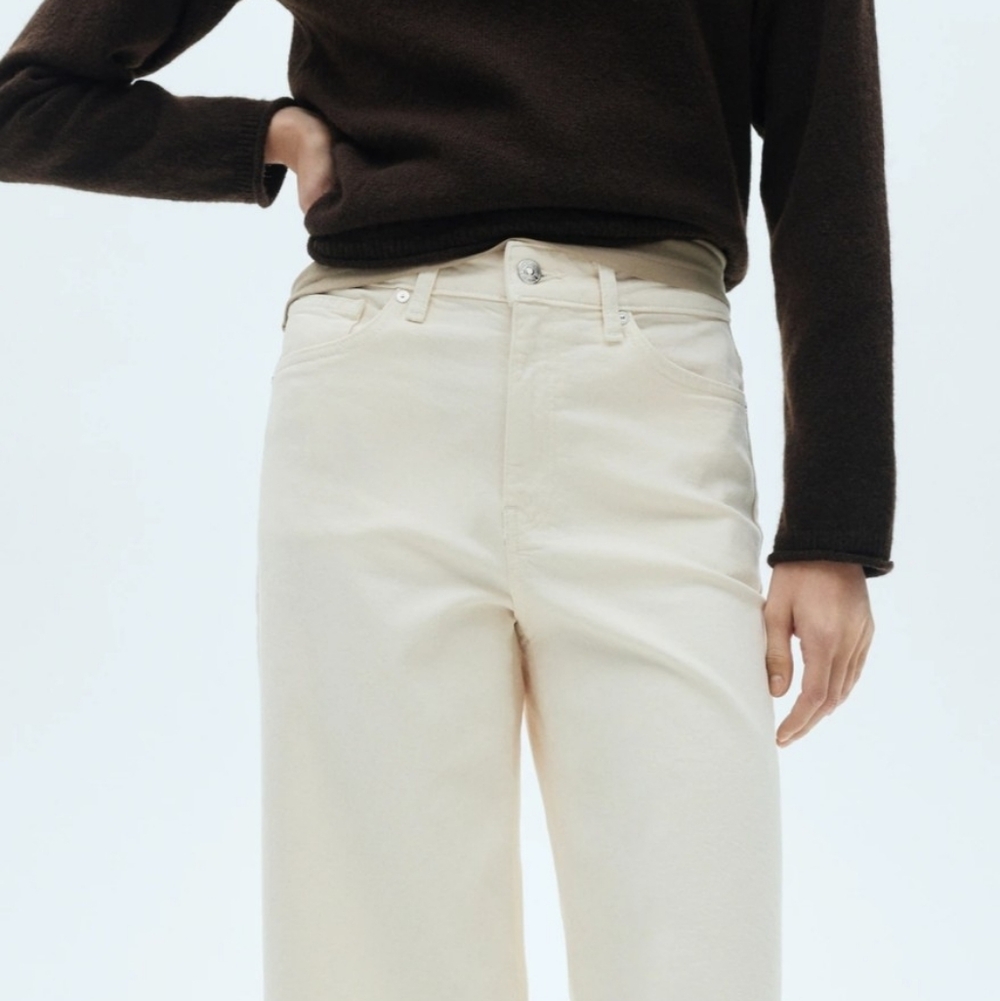 Mid Waist Culotte Jeans